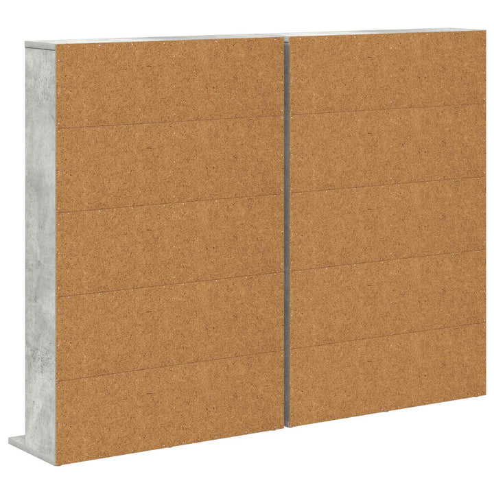 CD Skab 2 stk. Betongrå 65 x 23,5 x 97,5 cm Konstrueret træ