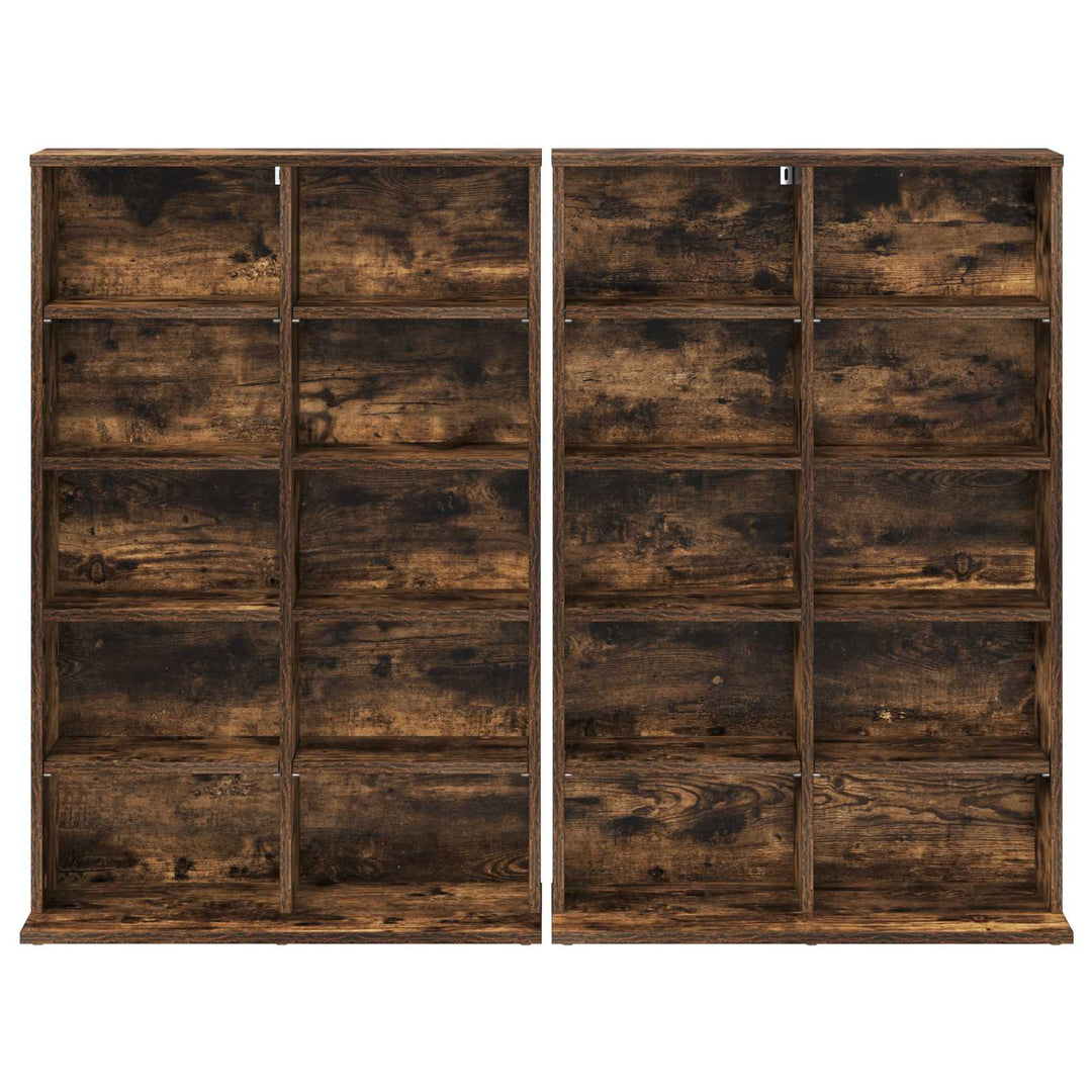 CD Skab 2 stk. Røget eg 65 x 23,5 x 97,5 cm Konstrueret træ
