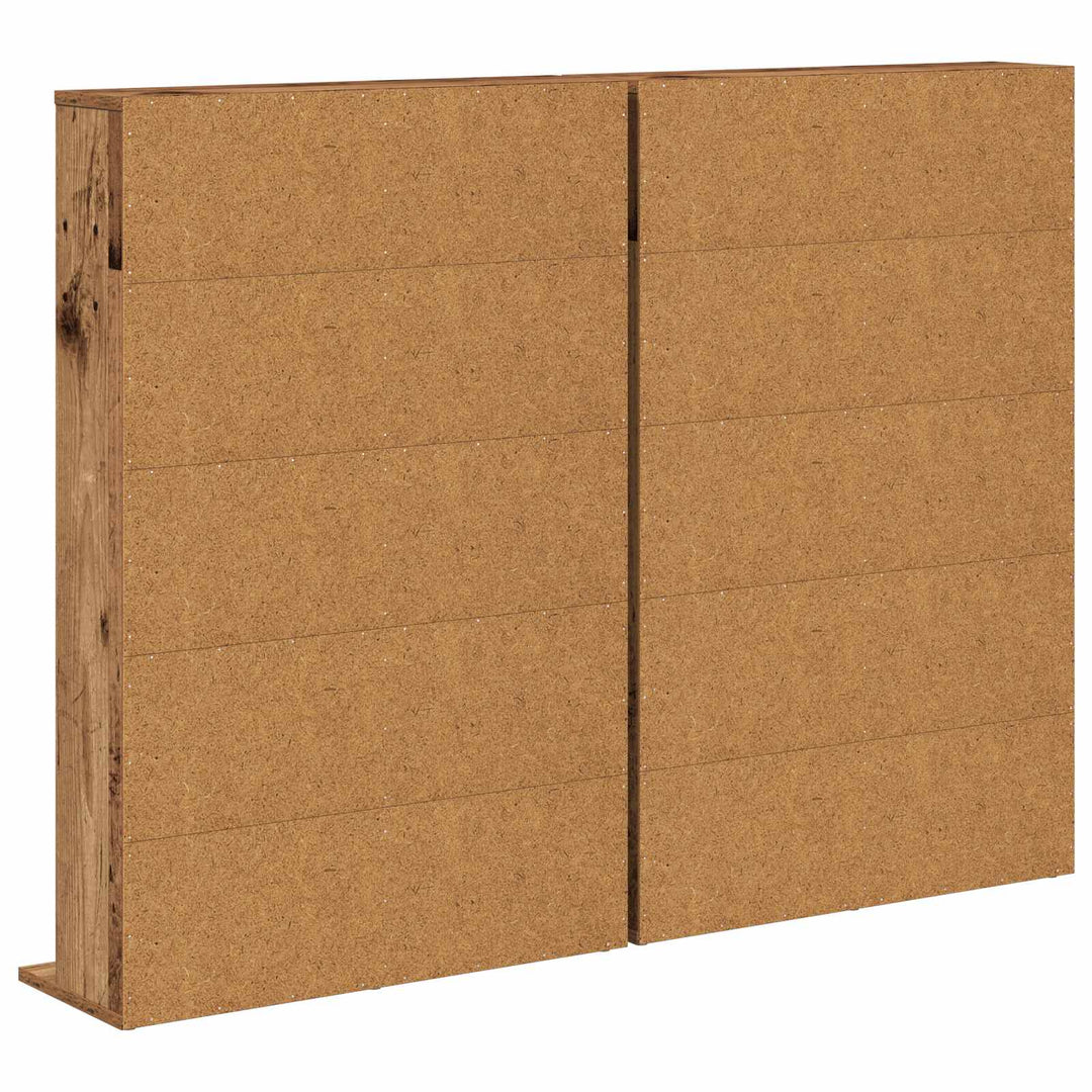 CD Skab 2 stk. Gammelt træ 65 x 23,5 x 97,5 cm Konstrueret træ