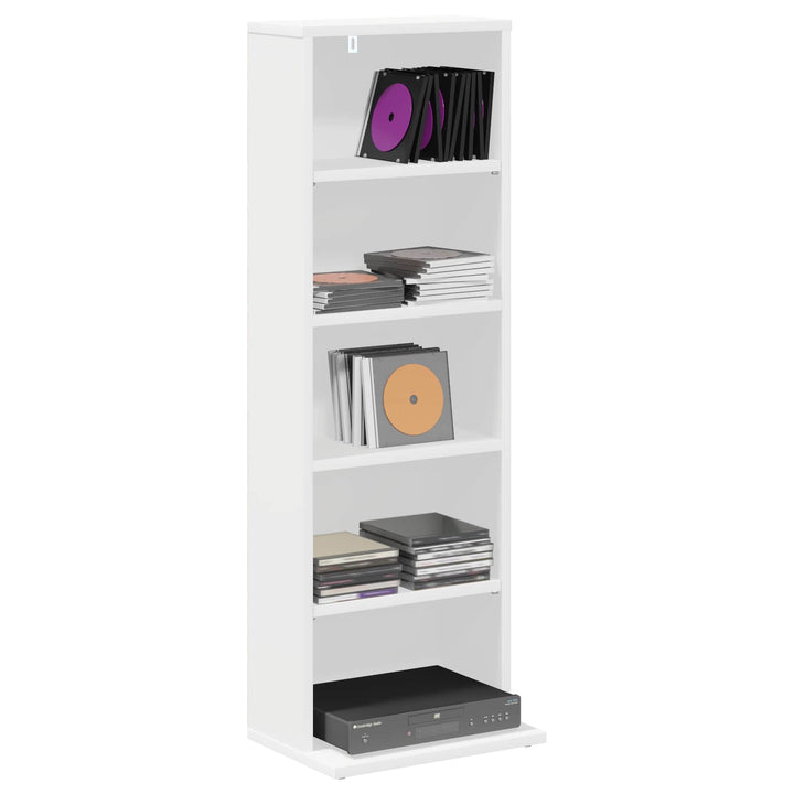 CD Skab Hvid 33 x 23,5 x 97,5 cm Konstrueret træ