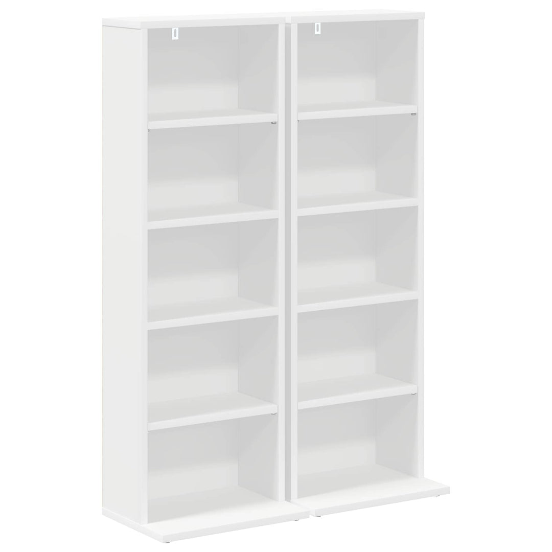 CD Skab 2 stk. Hvid 33 x 23,5 x 97,5 cm Konstrueret træ