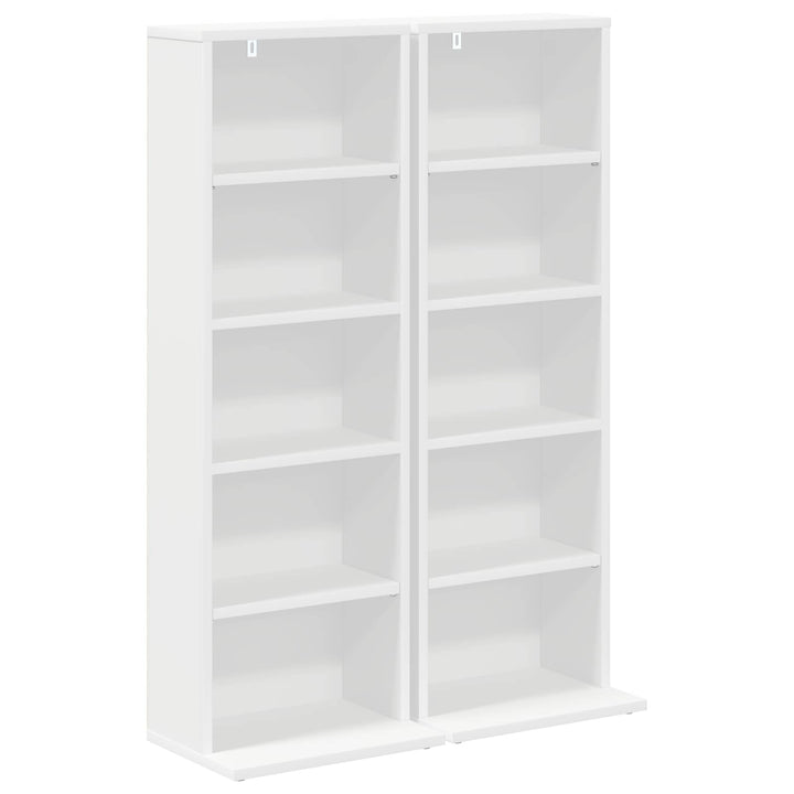 CD Skab 2 stk. Hvid 33 x 23,5 x 97,5 cm Konstrueret træ