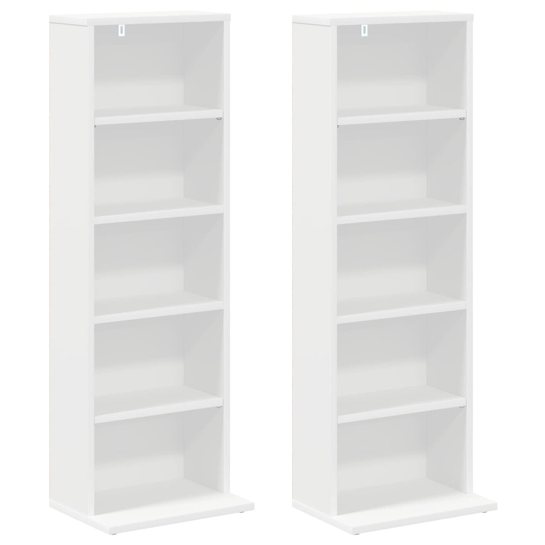 CD Skab 2 stk. Hvid 33 x 23,5 x 97,5 cm Konstrueret træ