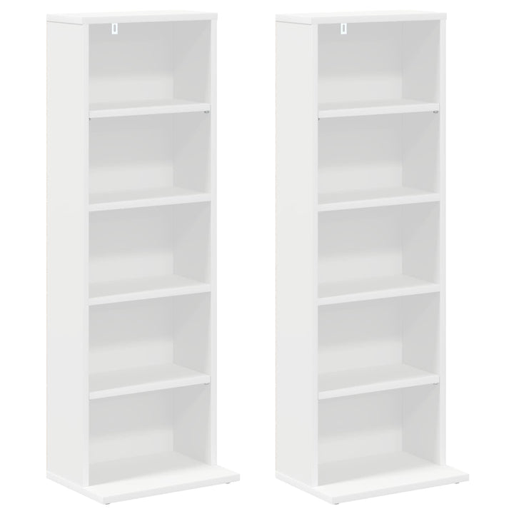 CD Skab 2 stk. Hvid 33 x 23,5 x 97,5 cm Konstrueret træ