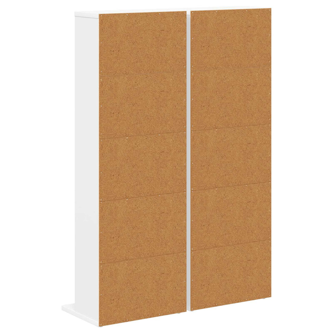 CD Skab 2 stk. Hvid 33 x 23,5 x 97,5 cm Konstrueret træ