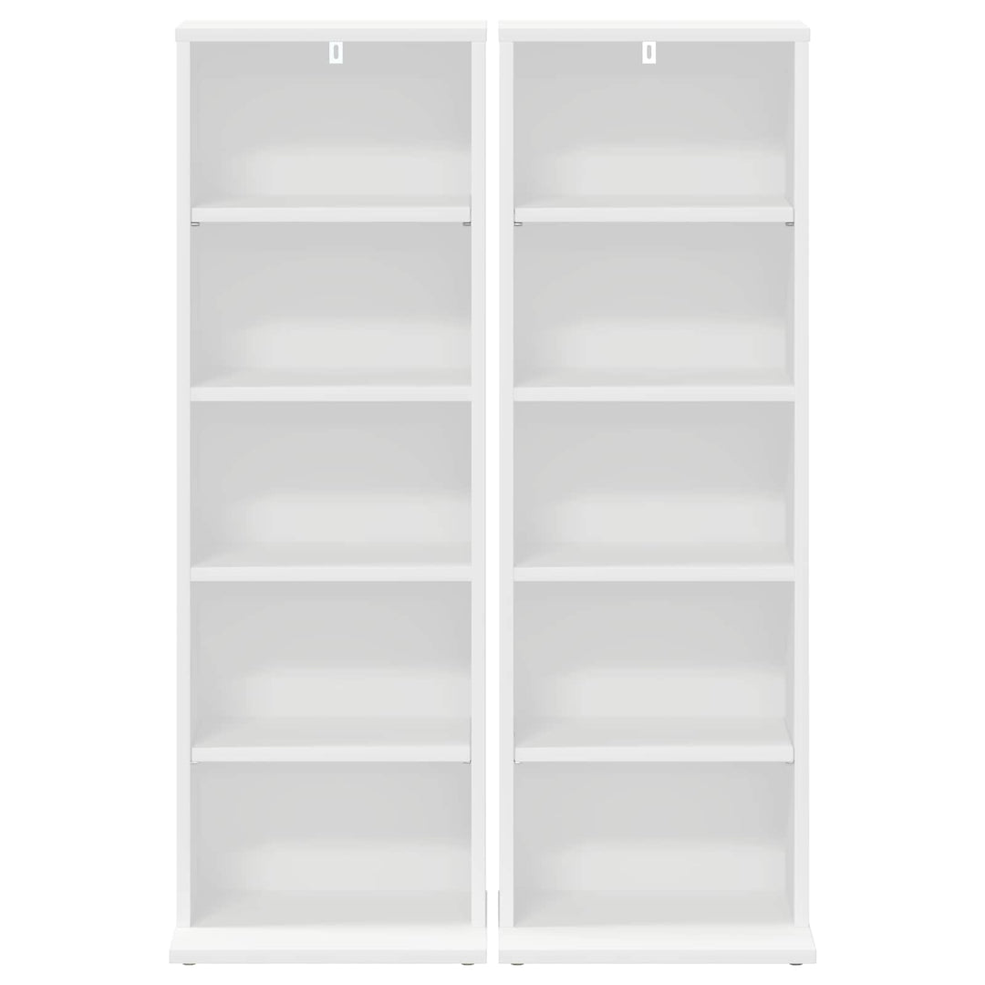 CD Skab 2 stk. Hvid 33 x 23,5 x 97,5 cm Konstrueret træ