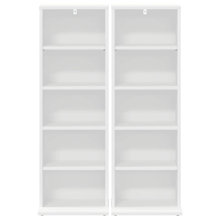 CD Skab 2 stk. Hvid 33 x 23,5 x 97,5 cm Konstrueret træ