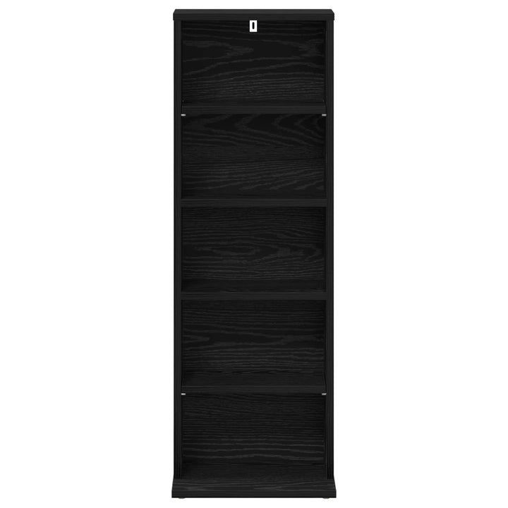CD Skab Sort eg 33 x 23,5 x 97,5 cm Konstrueret træ