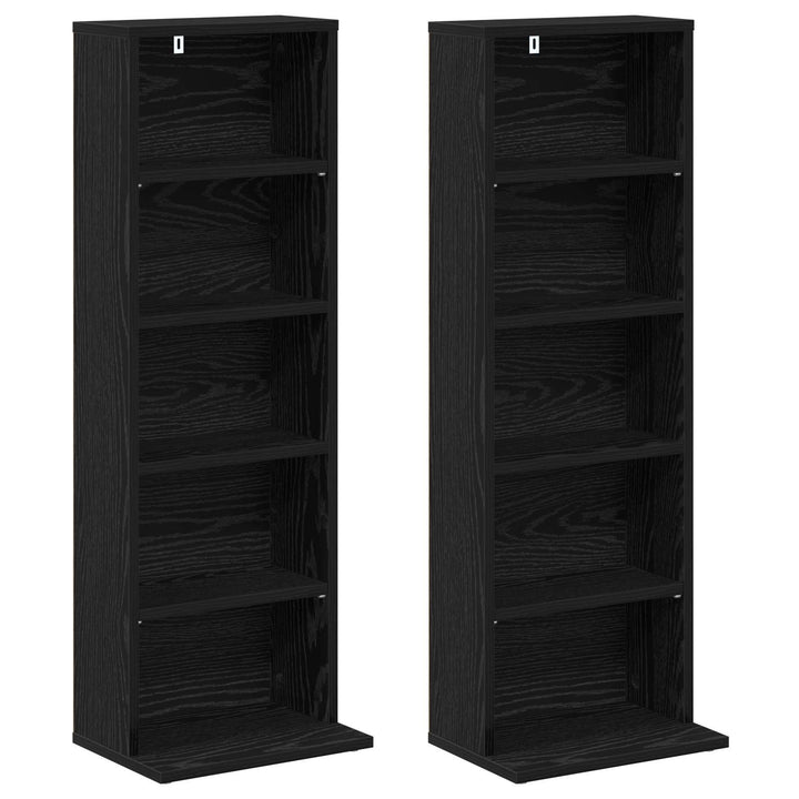 CD Skab 2 stk. Sort eg 33 x 23,5 x 97,5 cm Konstrueret træ