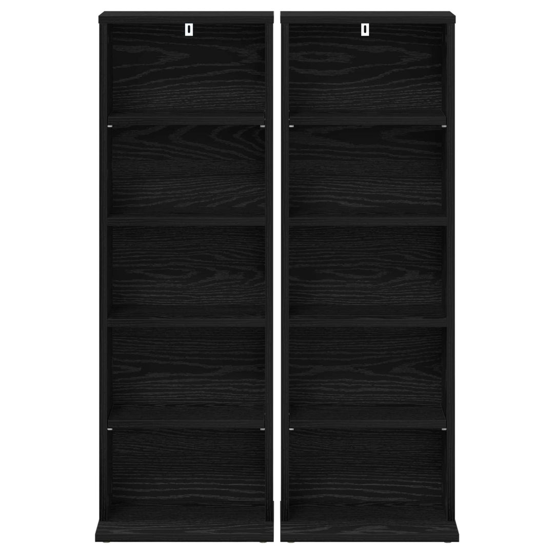 CD Skab 2 stk. Sort eg 33 x 23,5 x 97,5 cm Konstrueret træ