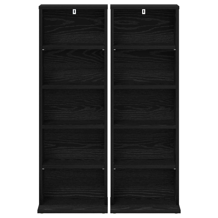 CD Skab 2 stk. Sort eg 33 x 23,5 x 97,5 cm Konstrueret træ