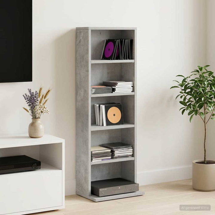 CD Skab Betongrå 33 x 23,5 x 97,5 cm Konstrueret træ