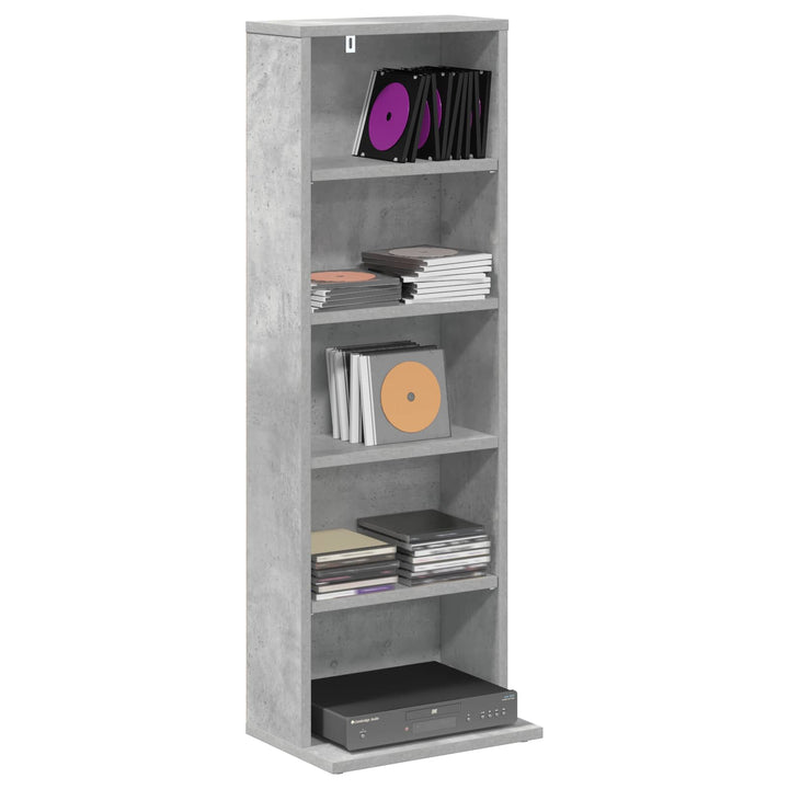 CD Skab Betongrå 33 x 23,5 x 97,5 cm Konstrueret træ