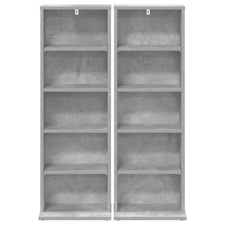 CD Skab 2 stk. Betongrå 33 x 23,5 x 97,5 cm Konstrueret træ