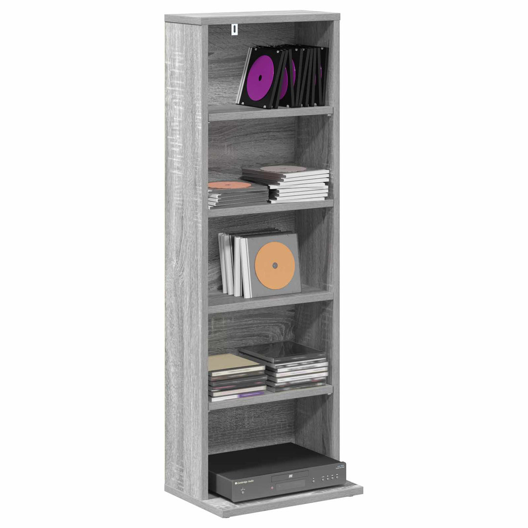 CD Skab Grå Sonoma 33 x 23,5 x 97,5 cm Konstrueret træ