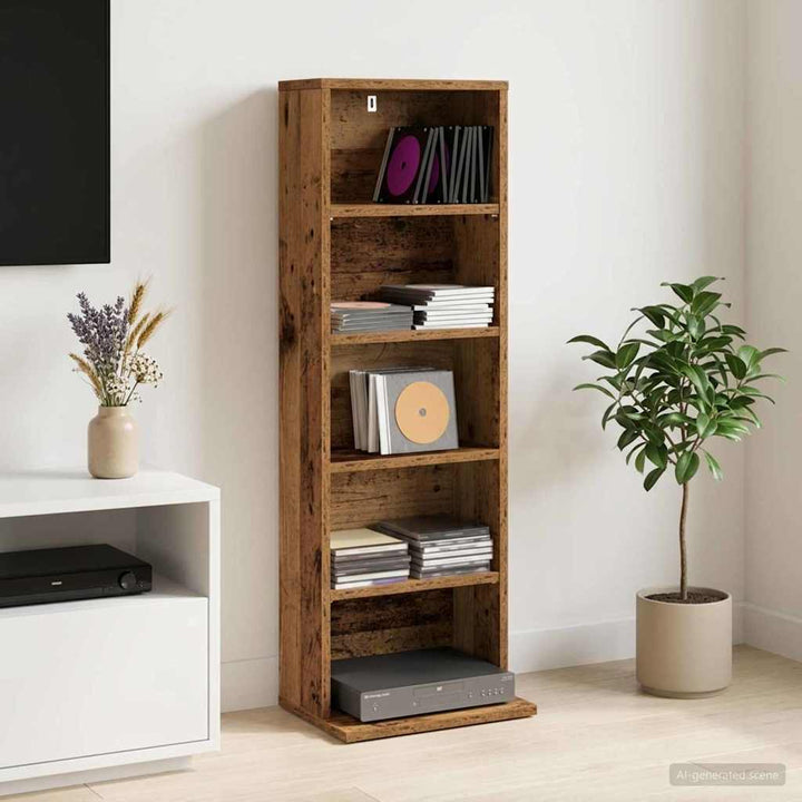 CD Skab Gammelt træ 33 x 23,5 x 97,5 cm Konstrueret træ