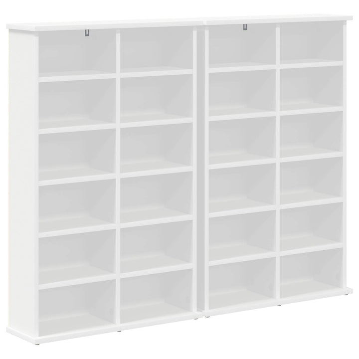 CD Skab 2 stk. Hvid 60 x 17 x 92 cm Konstrueret træ