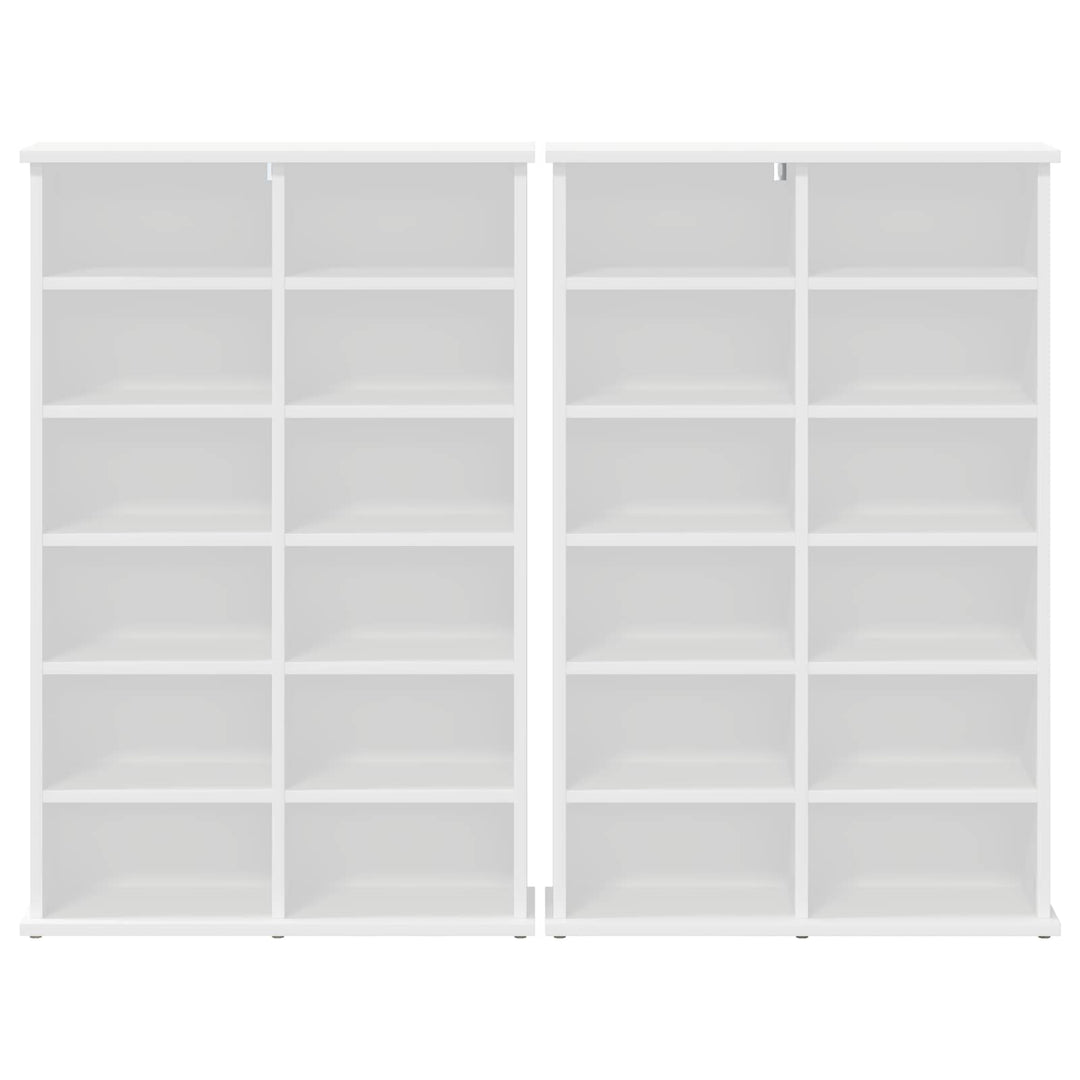 CD Skab 2 stk. Hvid 60 x 17 x 92 cm Konstrueret træ