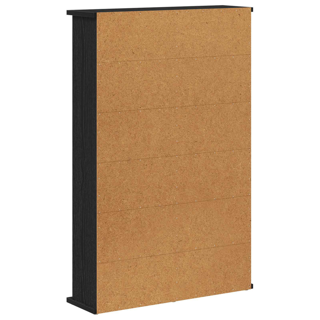 CD Skab Sort eg 60 x 17 x 92 cm Konstrueret træ