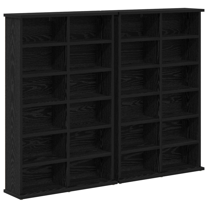 CD Skab 2 stk. Sort eg 60 x 17 x 92 cm Konstrueret træ