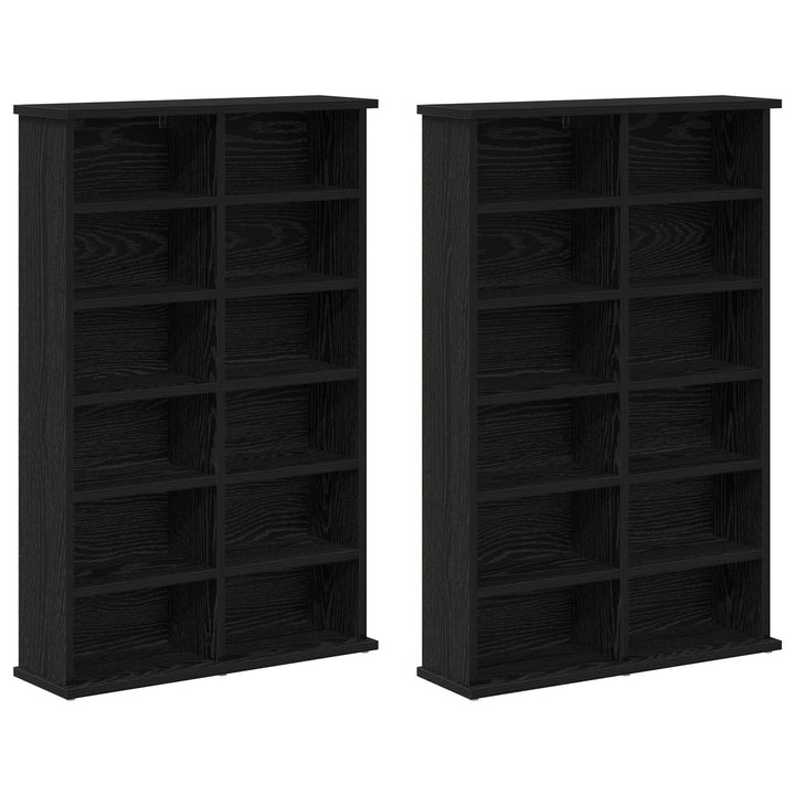 CD Skab 2 stk. Sort eg 60 x 17 x 92 cm Konstrueret træ