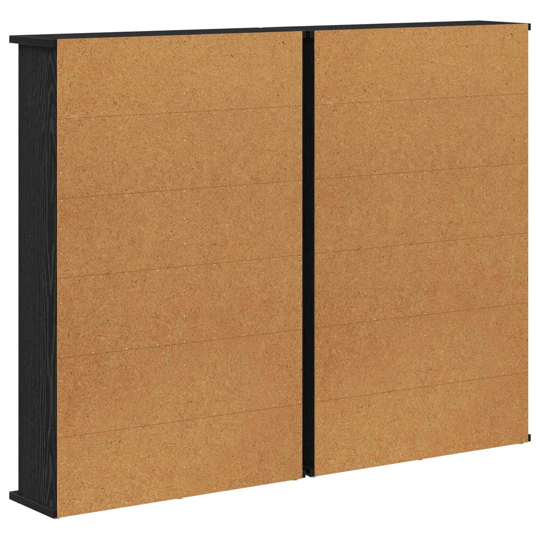 CD Skab 2 stk. Sort eg 60 x 17 x 92 cm Konstrueret træ