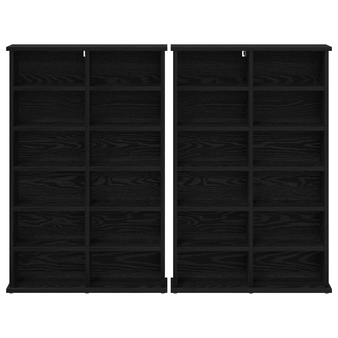 CD Skab 2 stk. Sort eg 60 x 17 x 92 cm Konstrueret træ
