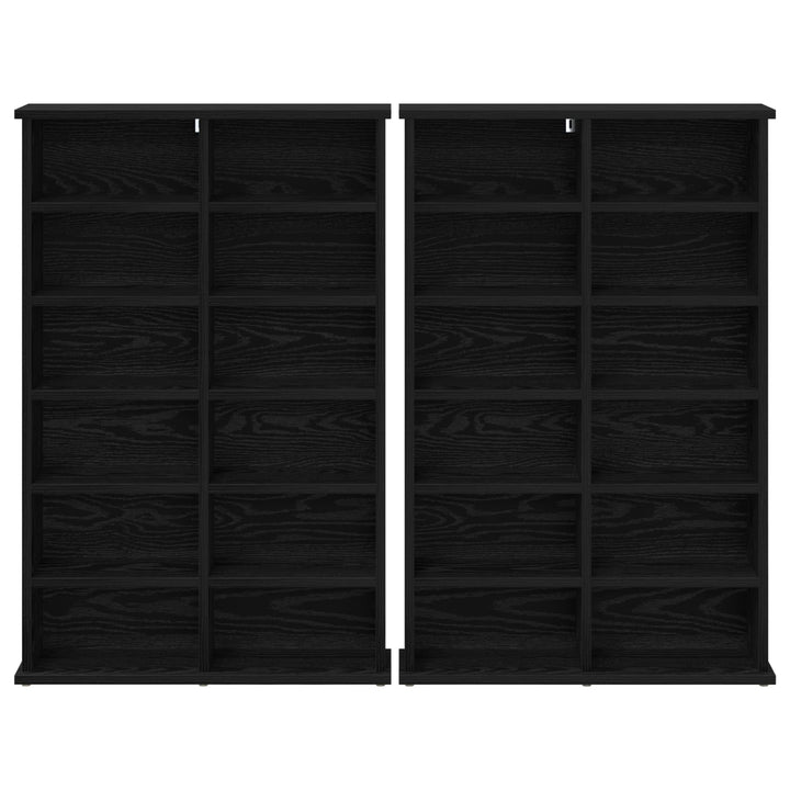CD Skab 2 stk. Sort eg 60 x 17 x 92 cm Konstrueret træ
