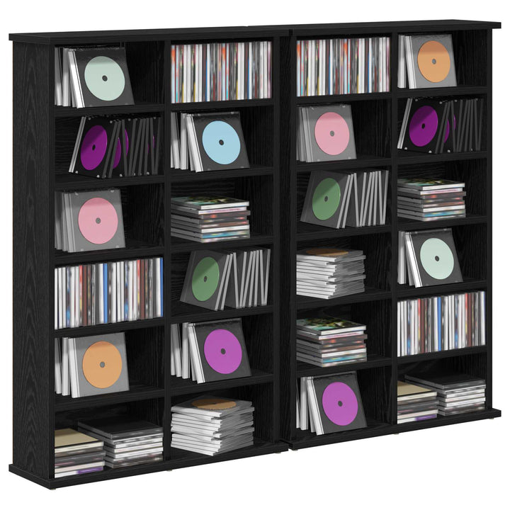 CD Skab 2 stk. Sort eg 60 x 17 x 92 cm Konstrueret træ