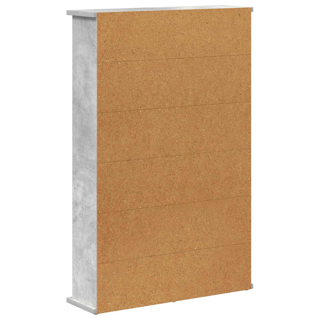CD Skab Betongrå 60 x 17 x 92 cm Konstrueret træ