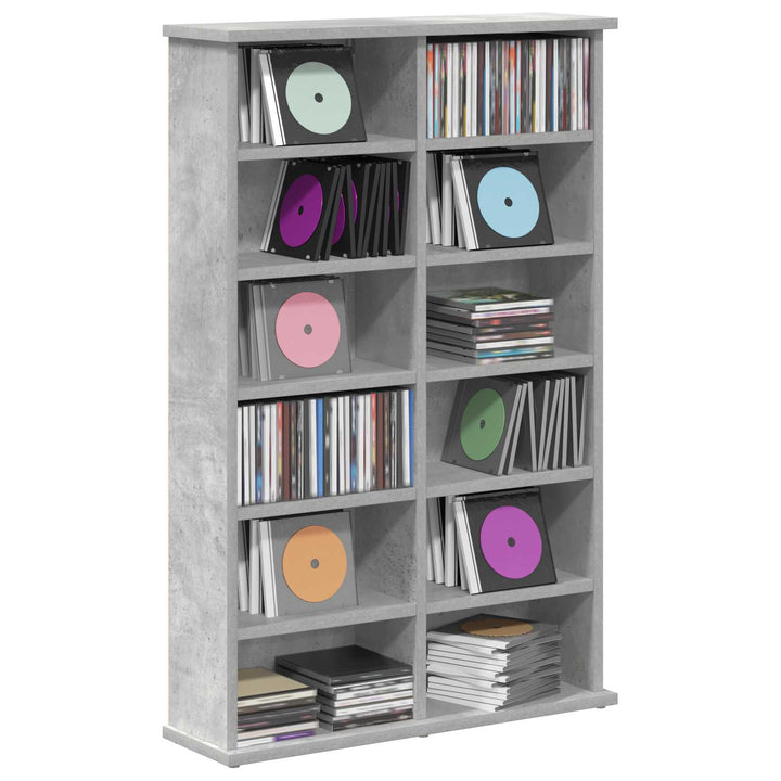 CD Skab Betongrå 60 x 17 x 92 cm Konstrueret træ