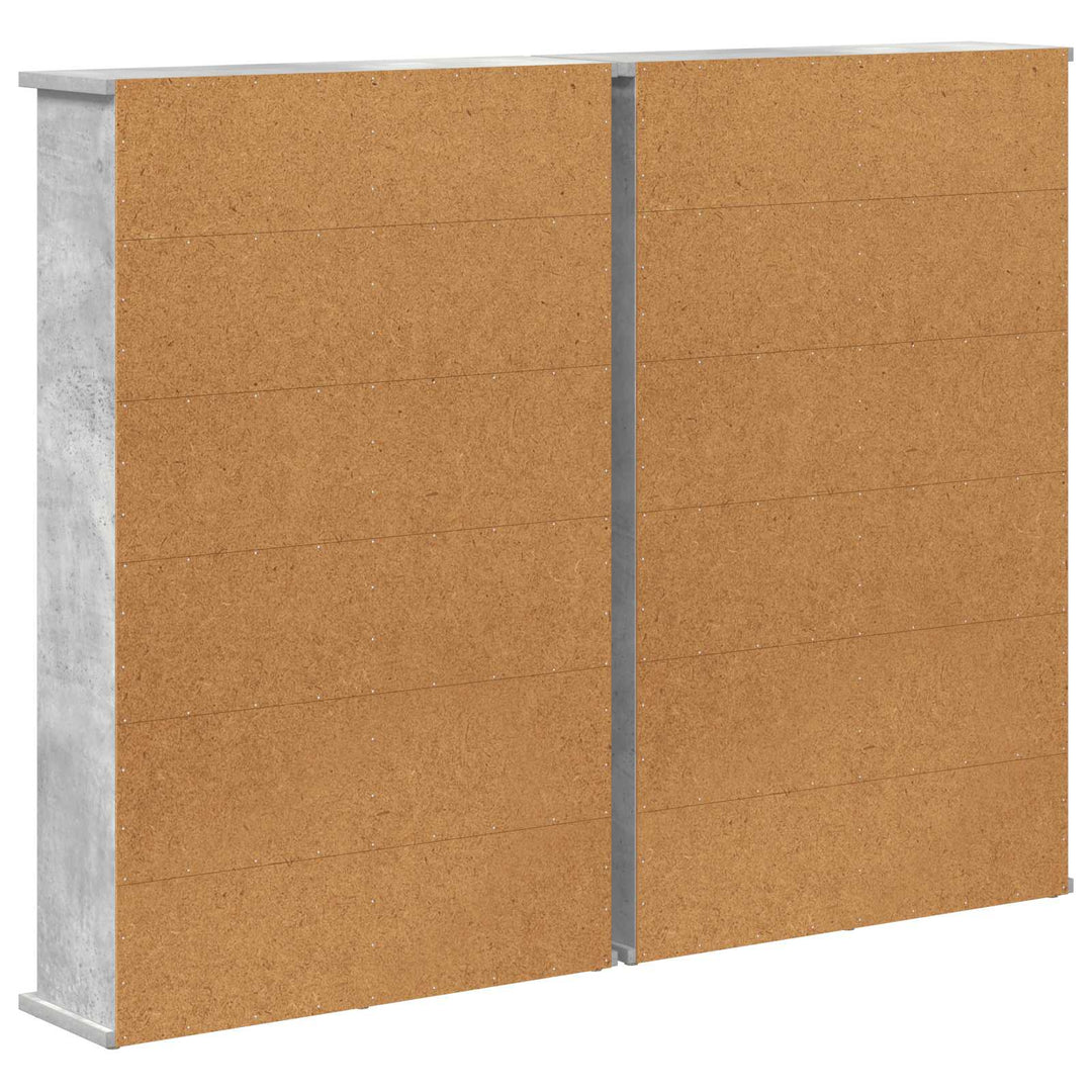 CD Skab 2 stk. Betongrå 60 x 17 x 92 cm Konstrueret træ