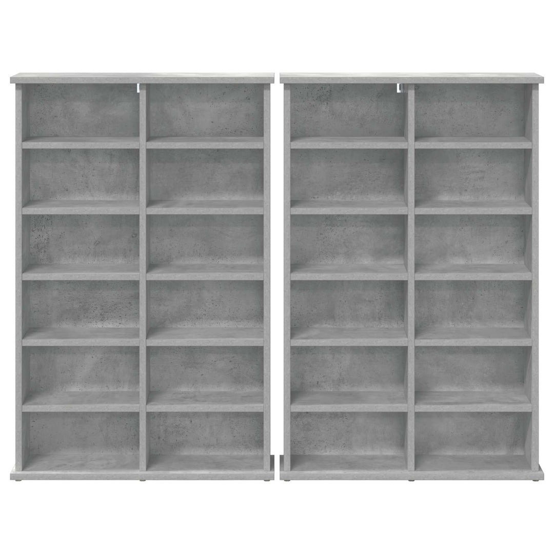 CD Skab 2 stk. Betongrå 60 x 17 x 92 cm Konstrueret træ
