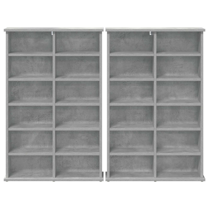 CD Skab 2 stk. Betongrå 60 x 17 x 92 cm Konstrueret træ