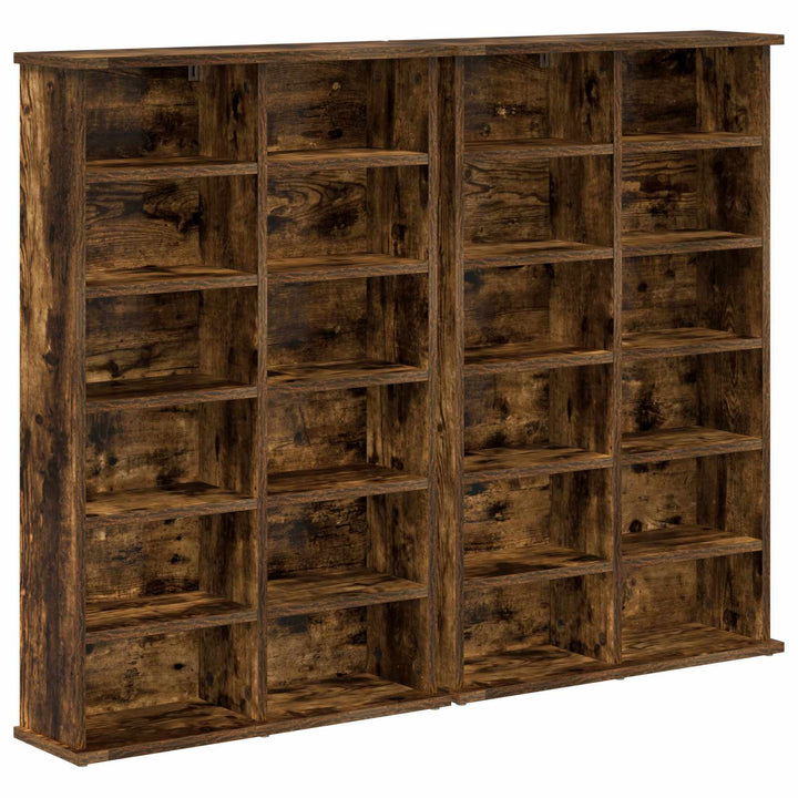 CD Skab 2 stk. Røget eg 60 x 17 x 92 cm Konstrueret træ