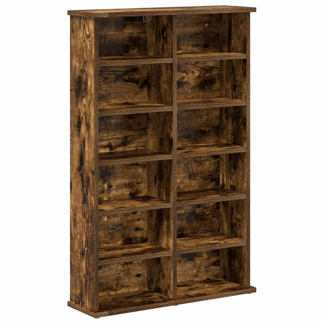 CD Skab 2 stk. Røget eg 60 x 17 x 92 cm Konstrueret træ