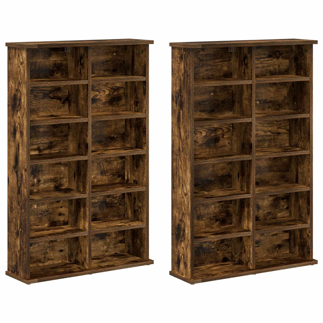 CD Skab 2 stk. Røget eg 60 x 17 x 92 cm Konstrueret træ