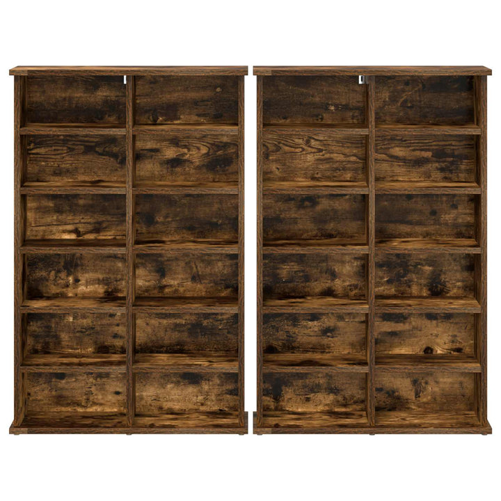 CD Skab 2 stk. Røget eg 60 x 17 x 92 cm Konstrueret træ