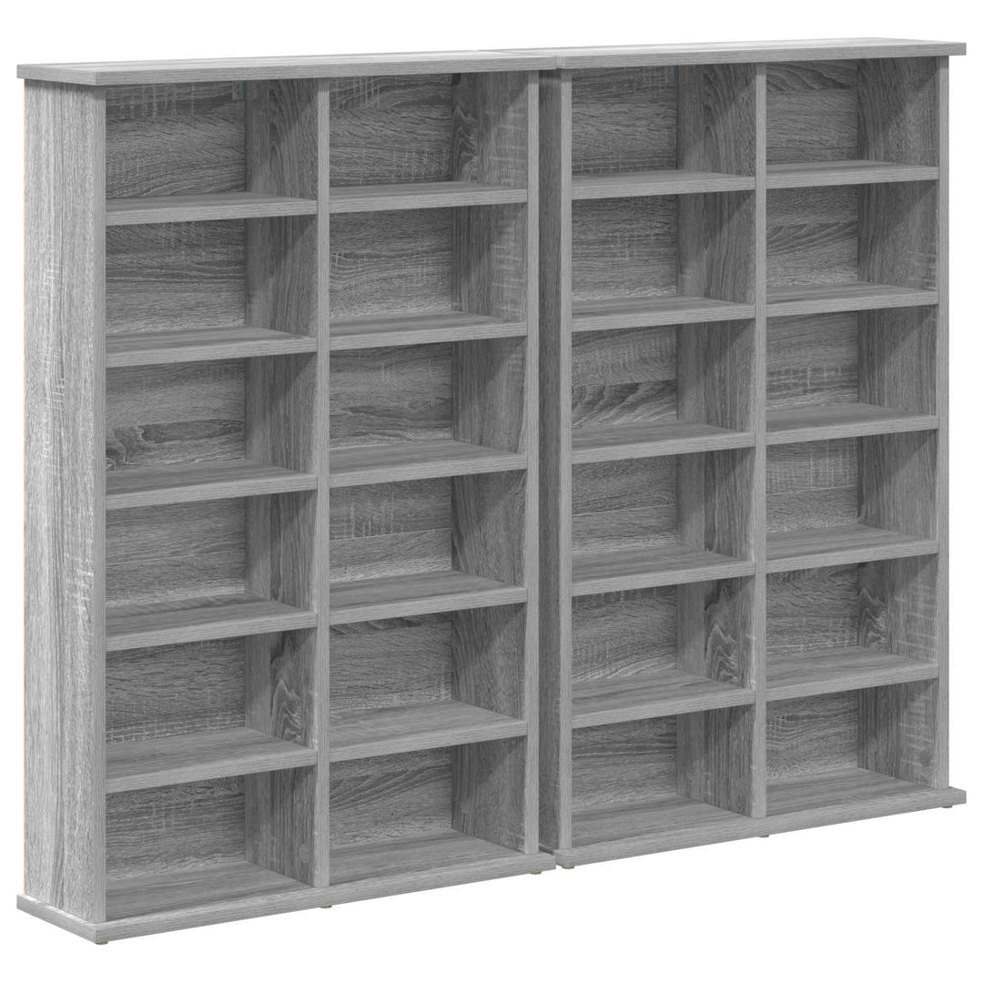 CD Skab 2 stk. Grå Sonoma 60 x 17 x 92 cm Konstrueret træ