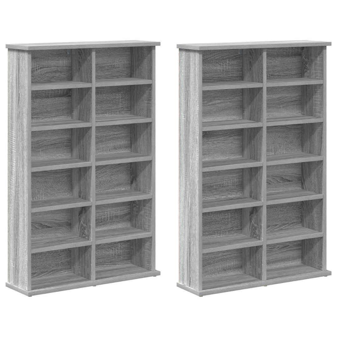 CD Skab 2 stk. Grå Sonoma 60 x 17 x 92 cm Konstrueret træ