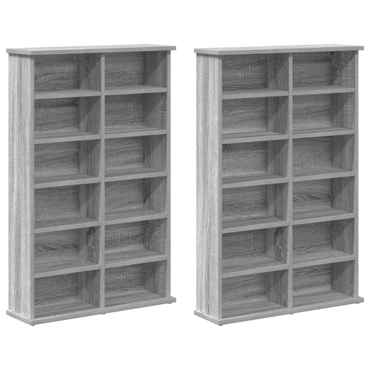 CD Skab 2 stk. Grå Sonoma 60 x 17 x 92 cm Konstrueret træ