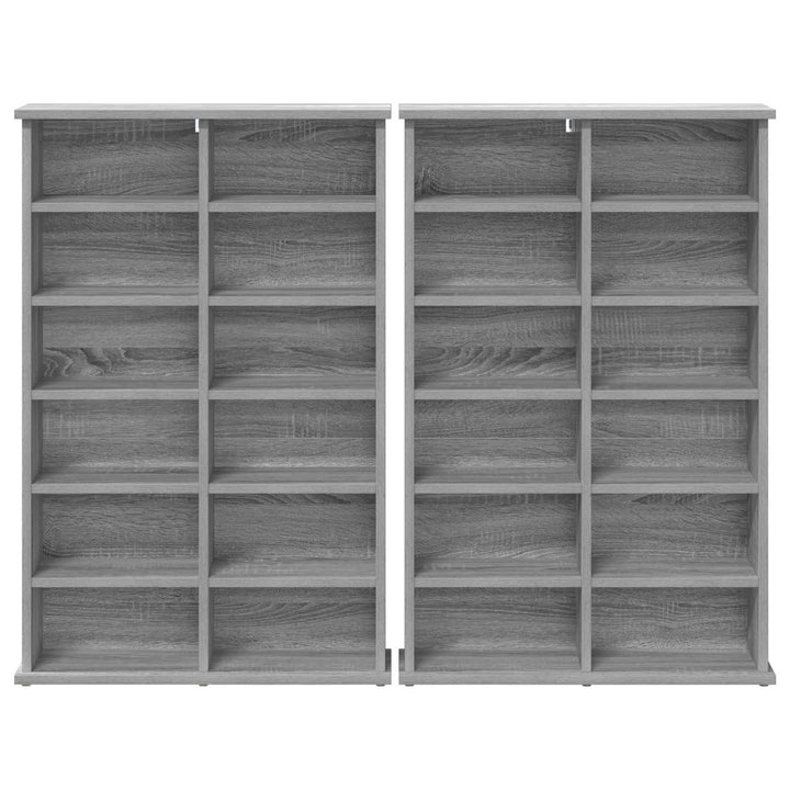 CD Skab 2 stk. Grå Sonoma 60 x 17 x 92 cm Konstrueret træ