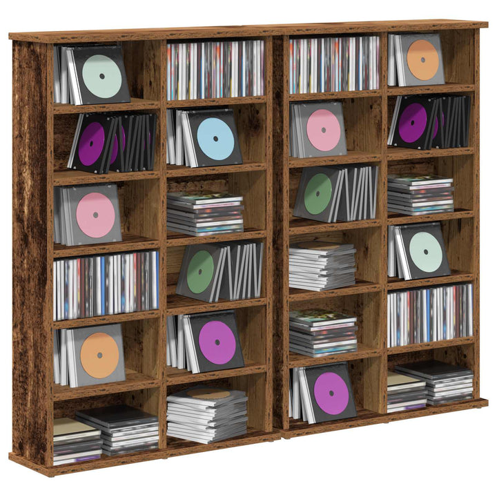 CD Skab 2 stk. Gammelt træ 60 x 17 x 92 cm Konstrueret træ