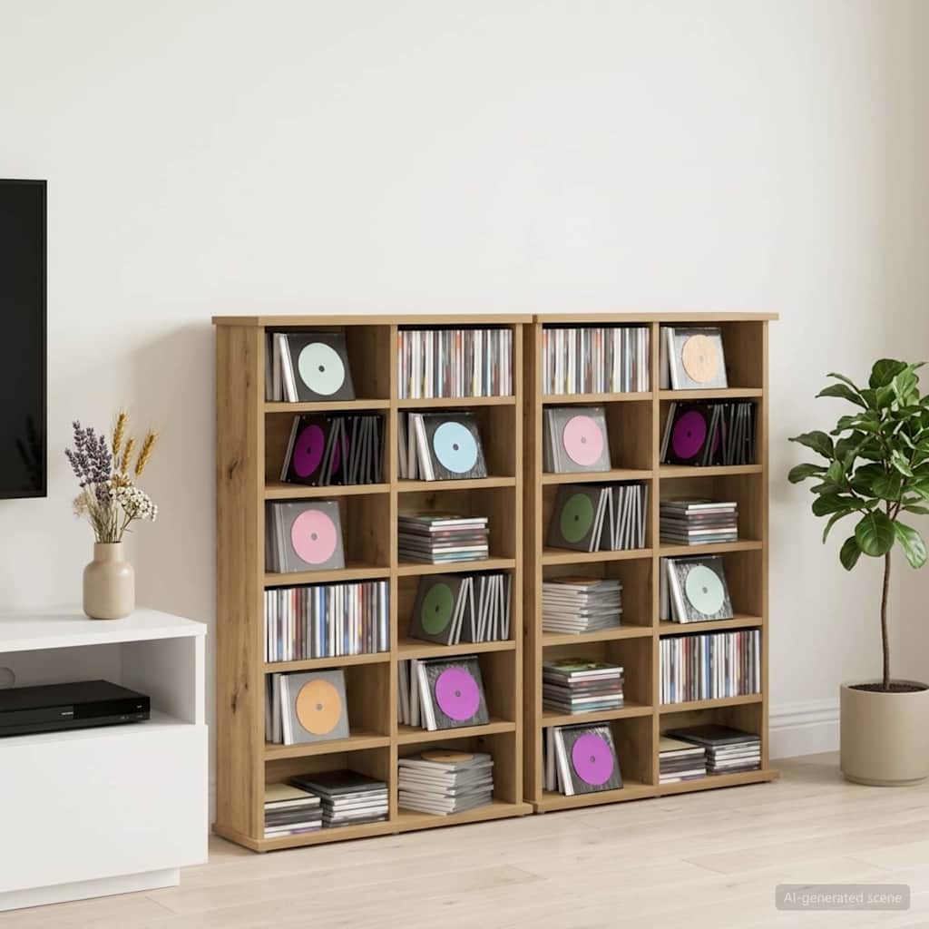 CD Skab 2 stk. Artisan-eg 60 x 17 x 92 cm Konstrueret træ