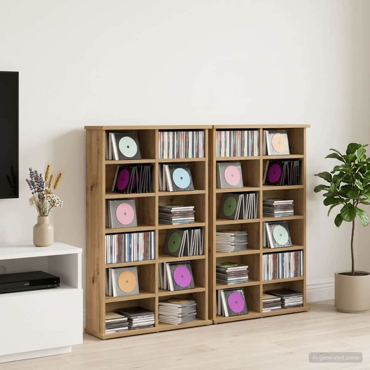 CD Skab 2 stk. Artisan-eg 60 x 17 x 92 cm Konstrueret træ