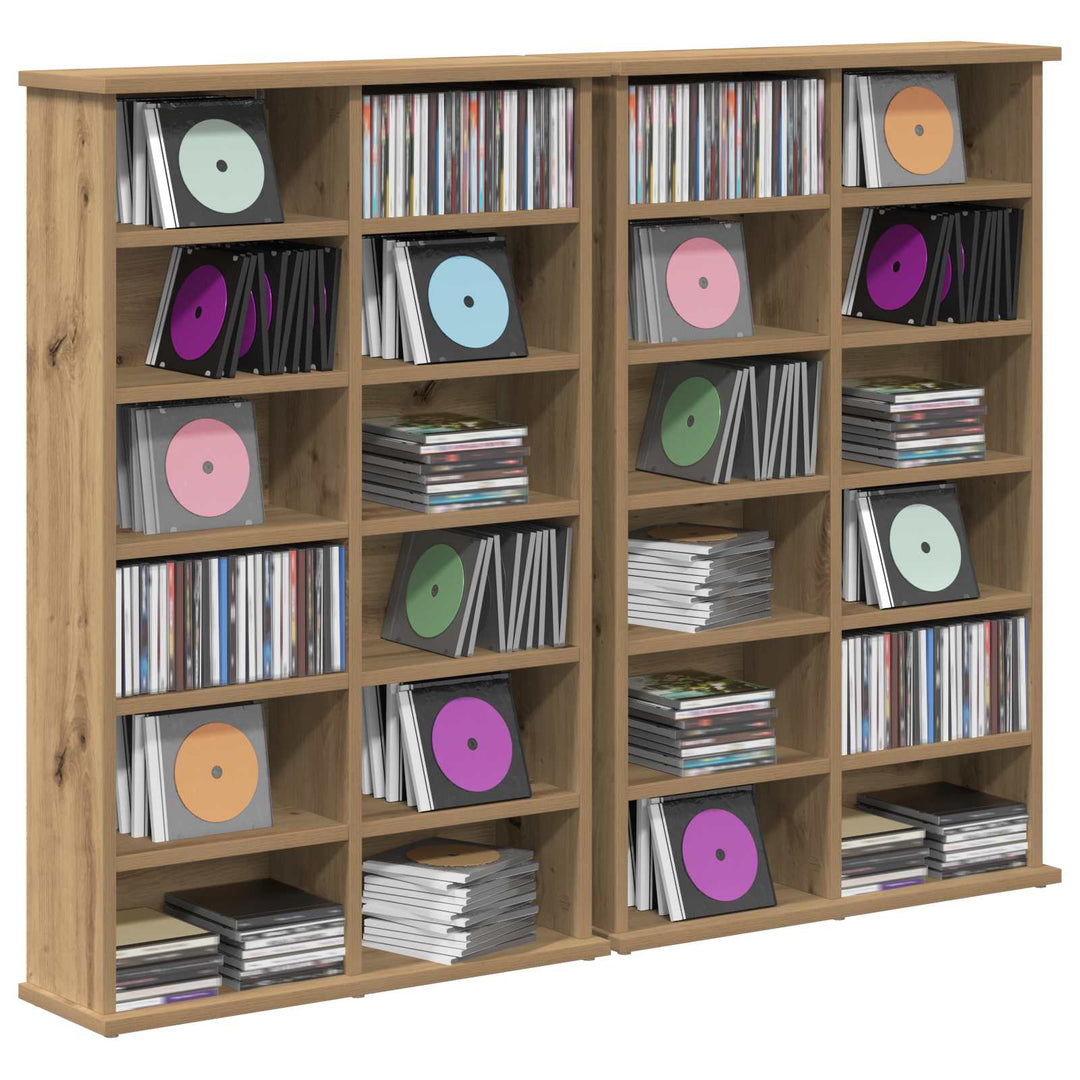 CD Skab 2 stk. Artisan-eg 60 x 17 x 92 cm Konstrueret træ