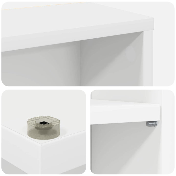 CD Skab Hvid 60 x 17 x 92 cm Konstrueret træ