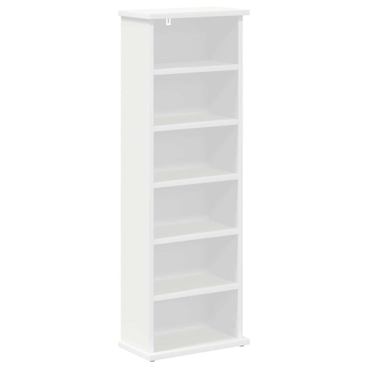 CD Skab Hvid 60 x 17 x 92 cm Konstrueret træ