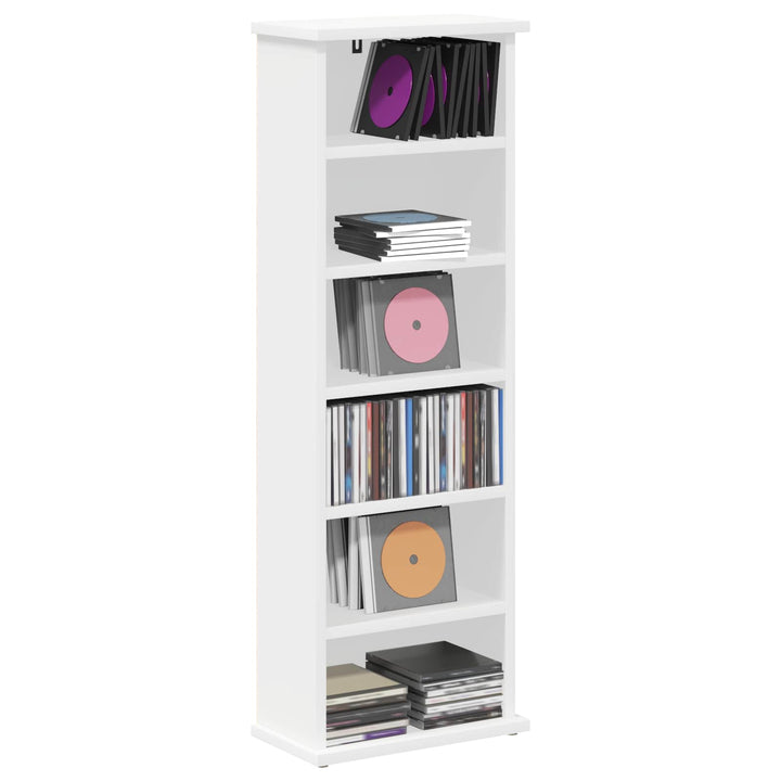 CD Skab Hvid 60 x 17 x 92 cm Konstrueret træ