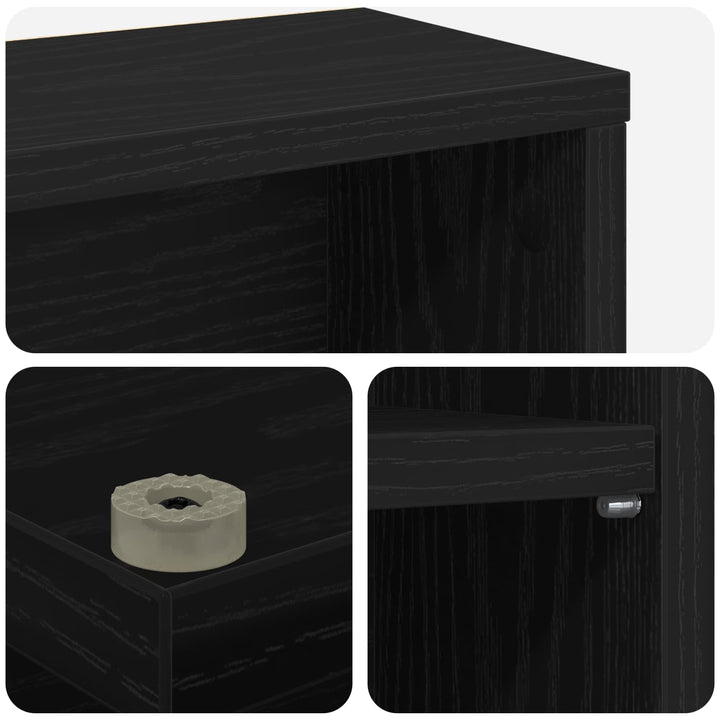 CD Skab Sort eg 60 x 17 x 92 cm Konstrueret træ
